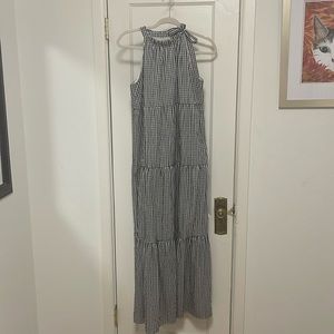Gingham sleeveless maxi dress